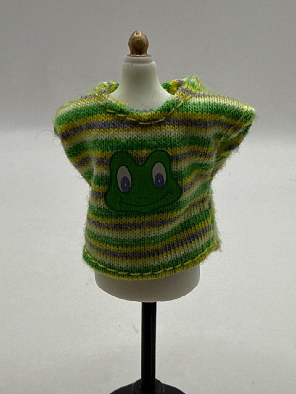 Vintage Barbie Kelly Tommy Doll Frog Shirt Striped Knit Top Outfit Mattel Y2K
